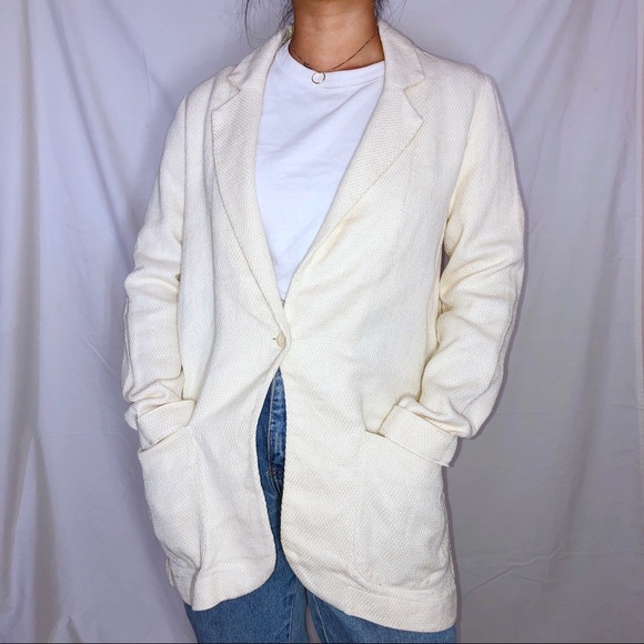 NWOT Hemp/ Organic Cotton White/ Cream Blazer - Picture 2 of 5